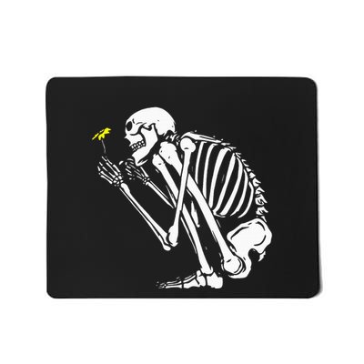 Skeleton Flower Lazy Halloween Costume Cool Bones Skull Mousepad