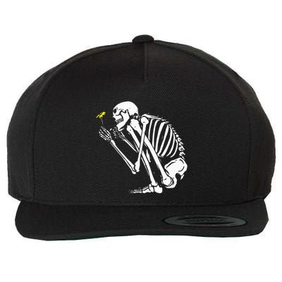 Skeleton Flower Lazy Halloween Costume Cool Bones Skull Wool Snapback Cap