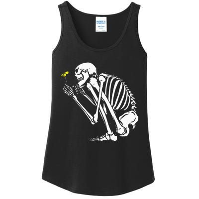 Skeleton Flower Lazy Halloween Costume Cool Bones Skull Ladies Essential Tank