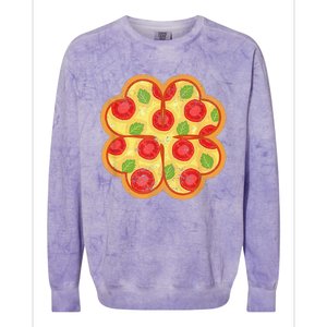 Shamrock Foodie Lover Pizza Italian St Patricks Day Colorblast Crewneck Sweatshirt