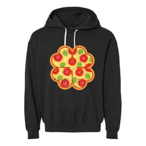 Shamrock Foodie Lover Pizza Italian St Patricks Day Garment-Dyed Fleece Hoodie