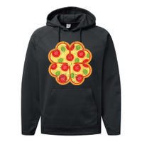 Shamrock Foodie Lover Pizza Italian St Patricks Day Performance Fleece Hoodie