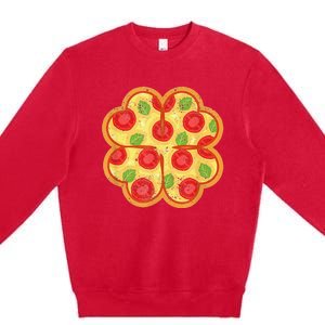 Shamrock Foodie Lover Pizza Italian St Patricks Day Premium Crewneck Sweatshirt