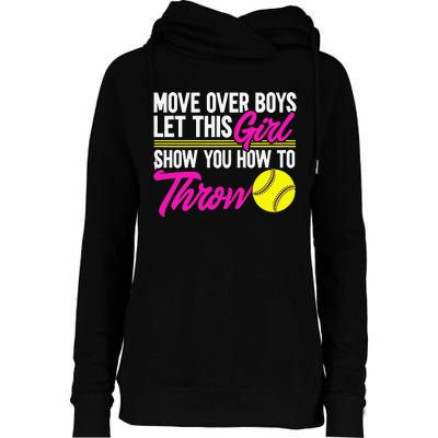 Softball Funny Let This Show You How To Throw Womens Funnel Neck Pullover Hood