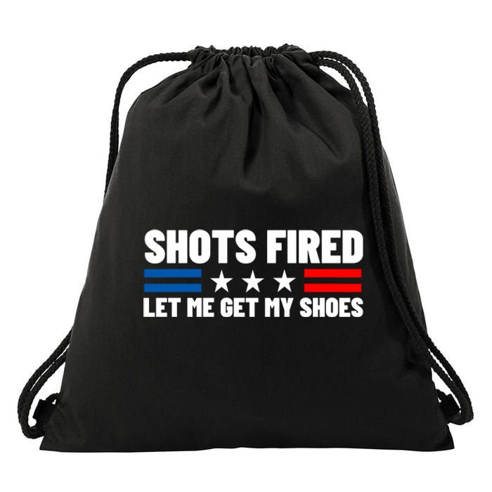 Shots Fired Let Me Get My Shoes Drawstring Bag