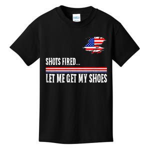 Shots Fired Let Me Get My Shoes Kids T-Shirt