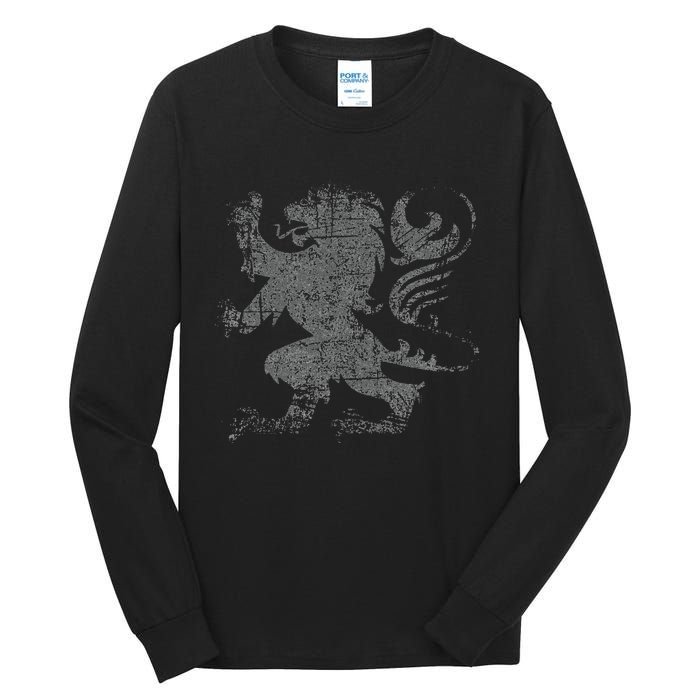 Scottish Flag Lion Rampant Heraldry Flag Of Scotland Rugby Tall Long Sleeve T-Shirt