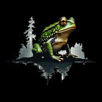 Scenic Forest Landscape With Frog Nature Inspired Hooded Wearable Blanket