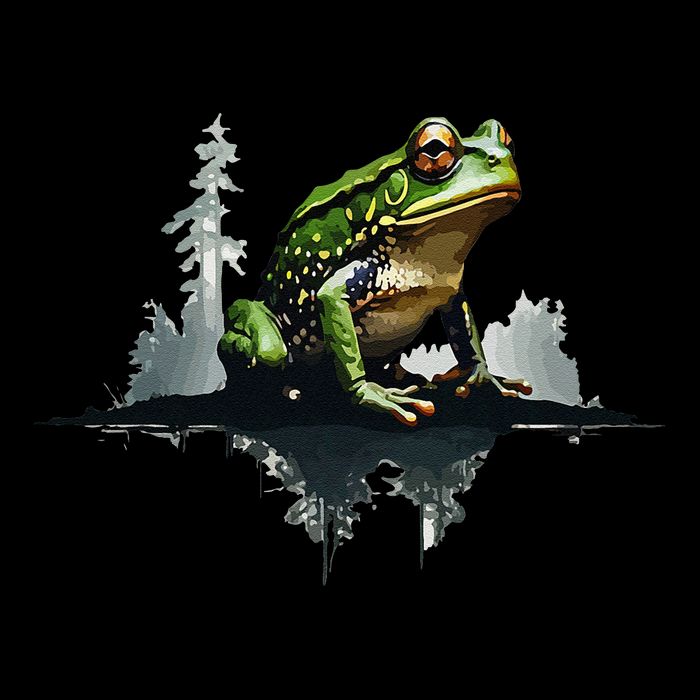Scenic Forest Landscape With Frog Nature Inspired Hooded Wearable Blanket