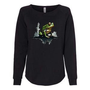 Scenic Forest Landscape With Frog Nature Inspired Womens California Wash Sweatshirt