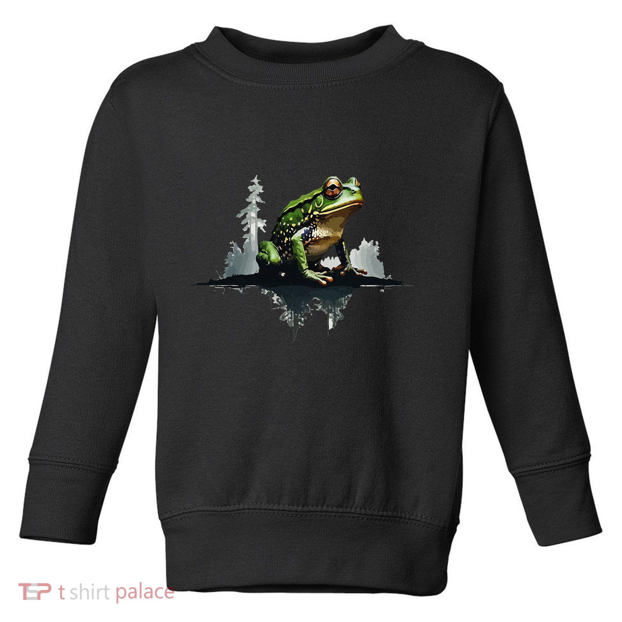 Scenic Forest Landscape With Frog Nature Inspired Toddler Sweatshirt