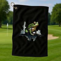 Scenic Forest Landscape With Frog Nature Inspired Golf Towel