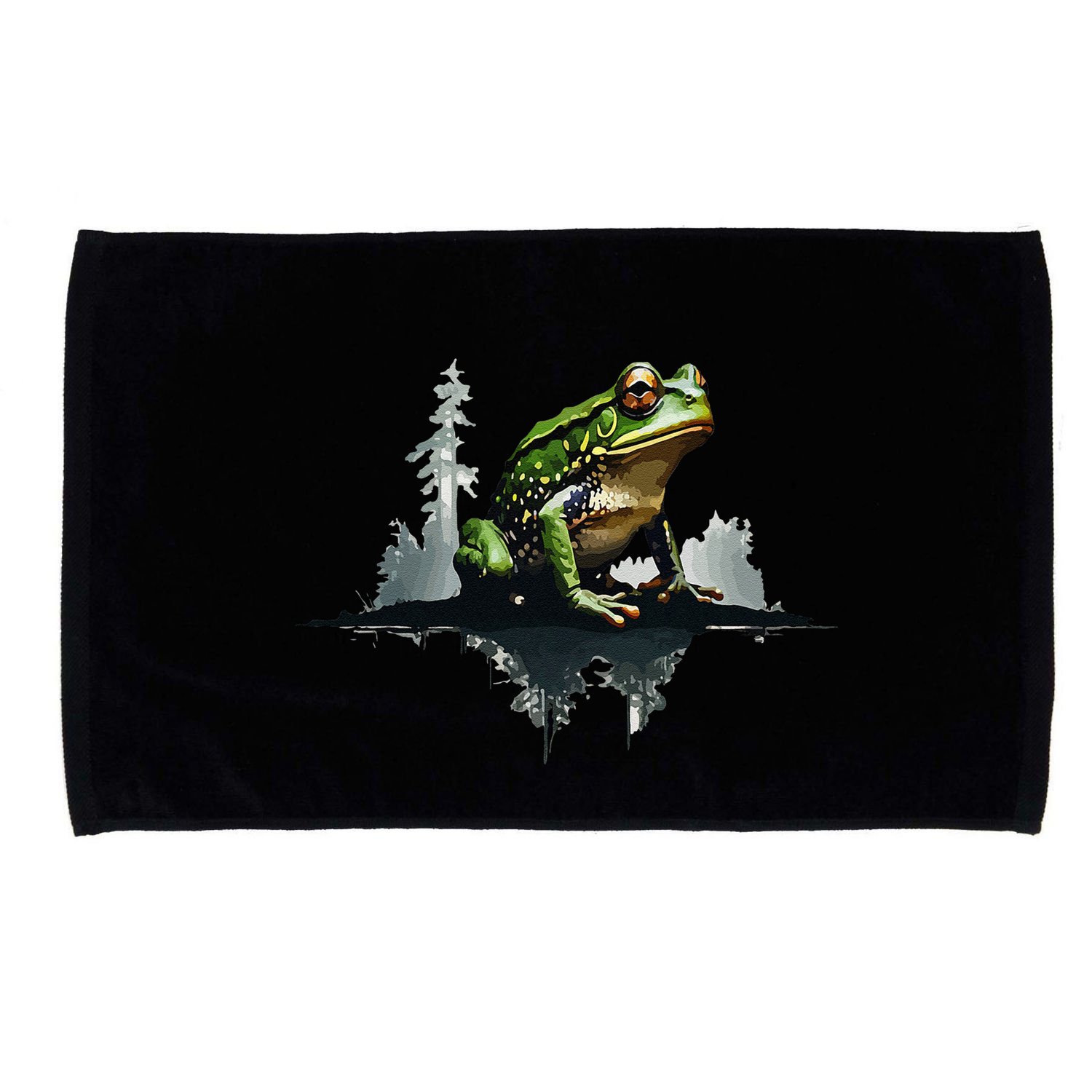 Scenic Forest Landscape With Frog Nature Inspired Microfiber Hand Towel