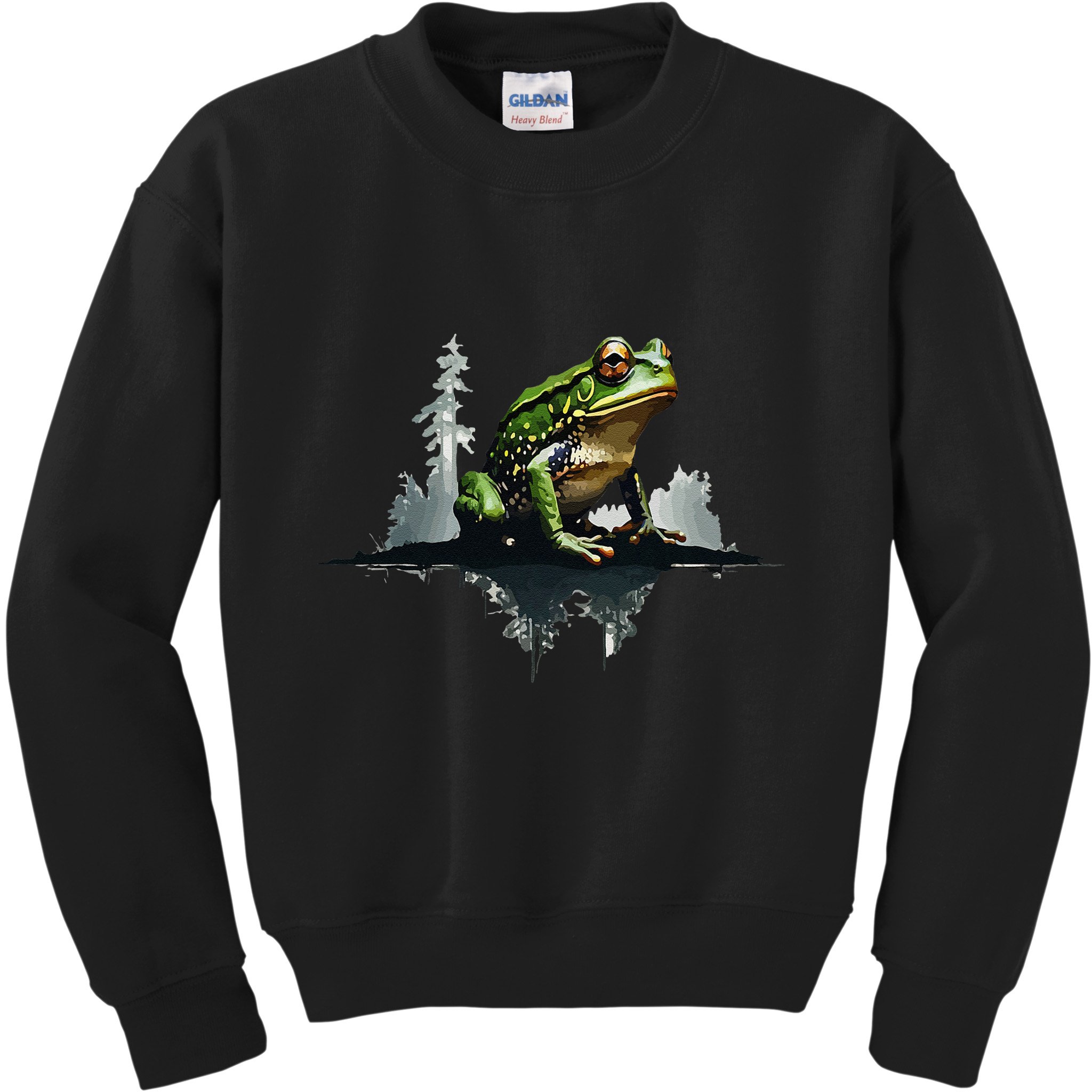 Scenic Forest Landscape With Frog Nature Inspired Kids Sweatshirt