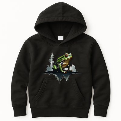 Scenic Forest Landscape With Frog Nature Inspired Kids Hoodie