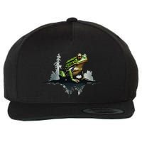 Scenic Forest Landscape With Frog Nature Inspired Wool Snapback Cap
