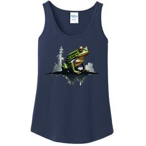 Scenic Forest Landscape With Frog Nature Inspired Ladies Essential Tank