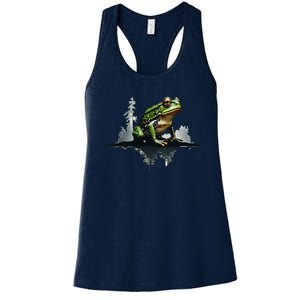 Scenic Forest Landscape With Frog Nature Inspired Women's Racerback Tank