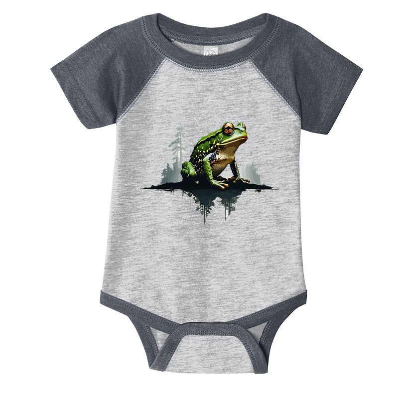 Scenic Forest Landscape With Frog Nature Inspired Infant Baby Jersey Bodysuit
