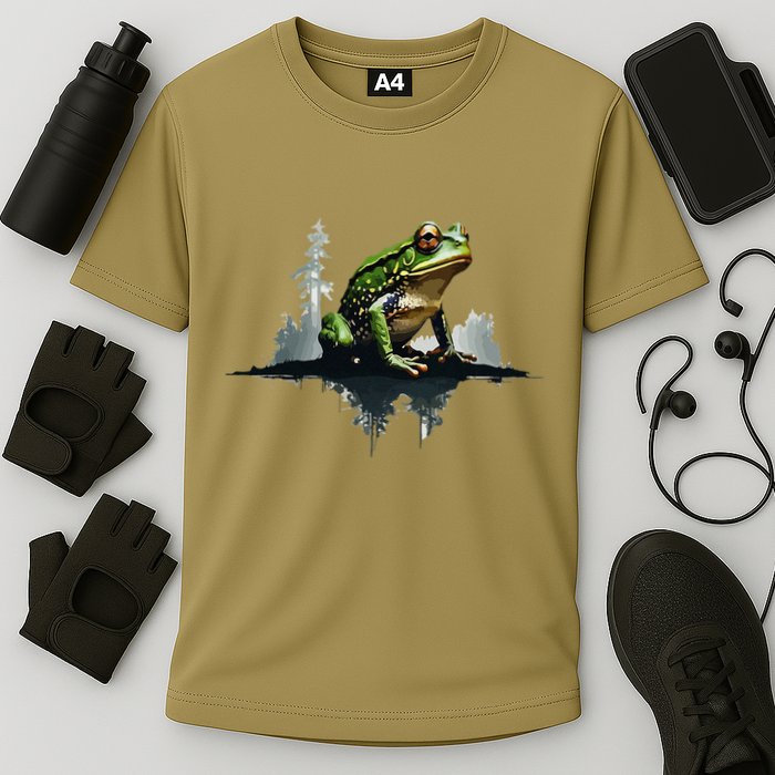 Scenic Forest Landscape With Frog Nature Inspired Cooling Performance Crew T-Shirt