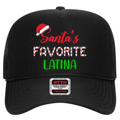 Santas Favorite Latina Gift Funny Chritsmas Xmas pajama High Crown Mesh Back Trucker Hat