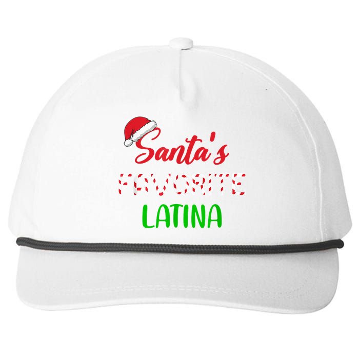 Santas Favorite Latina Gift Funny Chritsmas Xmas pajama Snapback Five-Panel Rope Hat