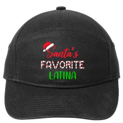 Santas Favorite Latina Gift Funny Chritsmas Xmas pajama 7-Panel Snapback Hat