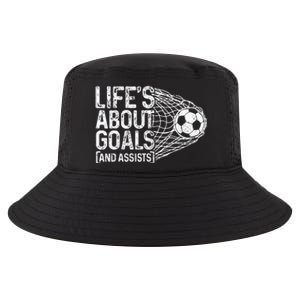 Soccer Funny Life Is About Goals & Assists Soccer Player Cool Comfort Performance Bucket Hat