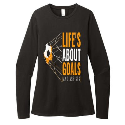 Soccer  For  Life's About Goals  Soccer Womens CVC Long Sleeve Shirt