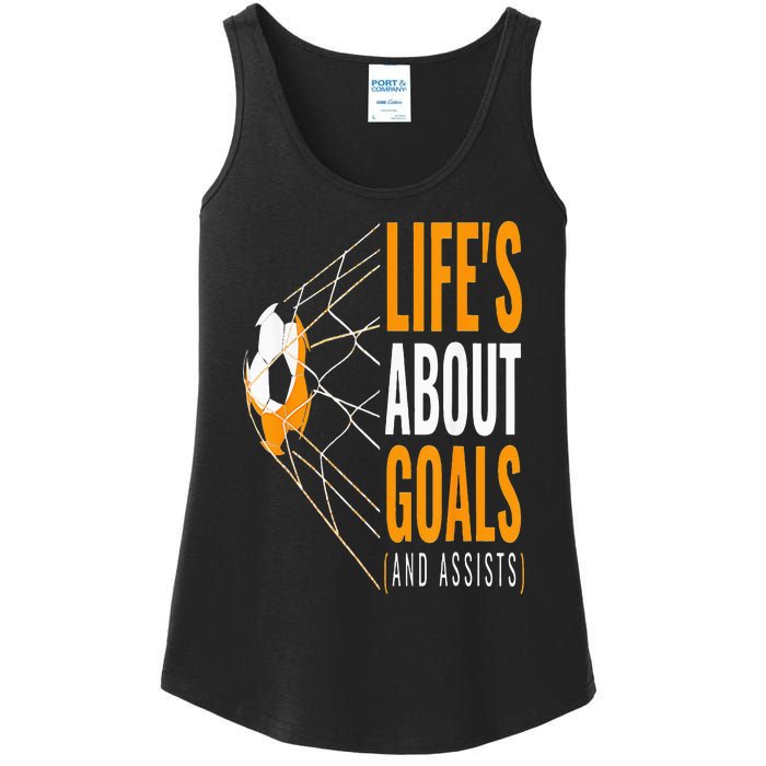 Soccer  For  Life's About Goals  Soccer Ladies Essential Tank