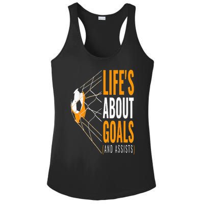 Soccer  For  Life's About Goals  Soccer Ladies PosiCharge Competitor Racerback Tank