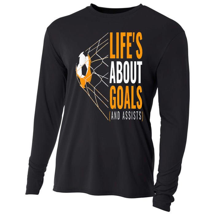 Soccer  For  Life's About Goals  Soccer Cooling Performance Long Sleeve Crew