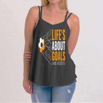 Soccer  For  Life's About Goals  Soccer Women's Strappy Tank