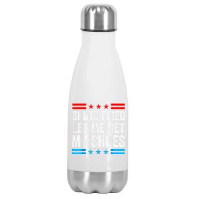 Shots Fired Let Me Get My Shoes Stainless Steel Insulated Water Bottle