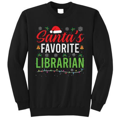 Santas Favorite Librarian Cute Book Lover Christmas Gifts Sweatshirt