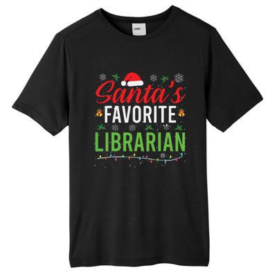 Santas Favorite Librarian Cute Book Lover Christmas Gifts Tall Fusion ChromaSoft Performance T-Shirt