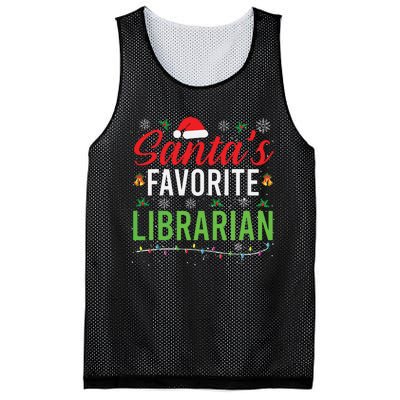 Santas Favorite Librarian Cute Book Lover Christmas Gifts Mesh Reversible Basketball Jersey Tank