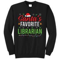 Santas Favorite Librarian Cute Book Lover Christmas Gifts Tall Sweatshirt