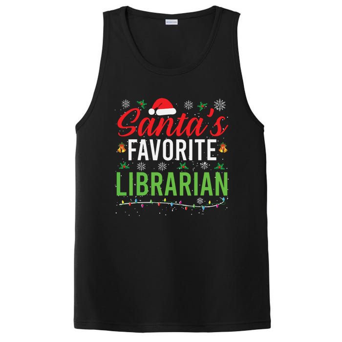 Santas Favorite Librarian Cute Book Lover Christmas Gifts PosiCharge Competitor Tank