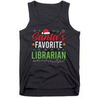 Santas Favorite Librarian Cute Book Lover Christmas Gifts Tank Top