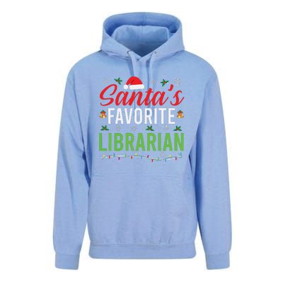 Santas Favorite Librarian Cute Book Lover Christmas Gifts Unisex Surf Hoodie