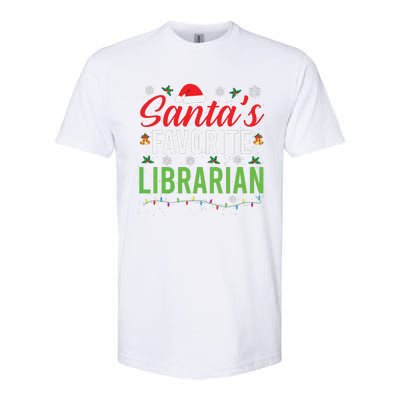 Santas Favorite Librarian Cute Book Lover Christmas Gifts Softstyle CVC T-Shirt