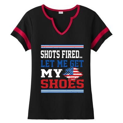 Shots Fired Let Me Get My Shoes Ladies Halftime Notch Neck Tee