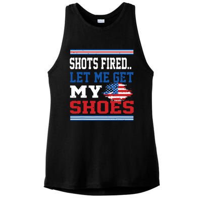 Shots Fired Let Me Get My Shoes Ladies PosiCharge Tri-Blend Wicking Tank