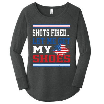 Shots Fired Let Me Get My Shoes Women's Perfect Tri Tunic Long Sleeve Shirt