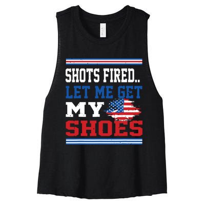 Shots Fired Let Me Get My Shoes Women's Racerback Cropped Tank