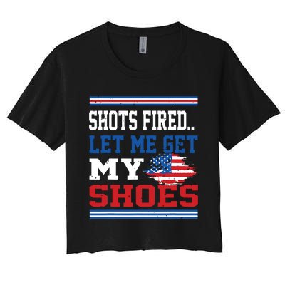 Shots Fired Let Me Get My Shoes Women's Crop Top Tee