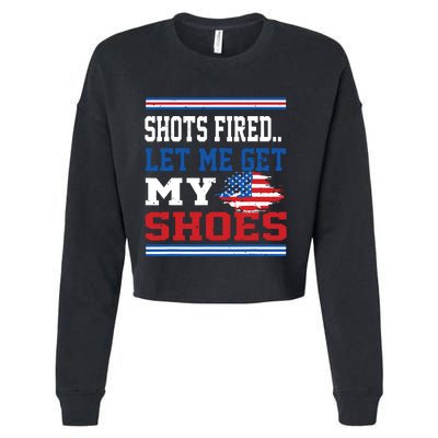 Shots Fired Let Me Get My Shoes Cropped Pullover Crew