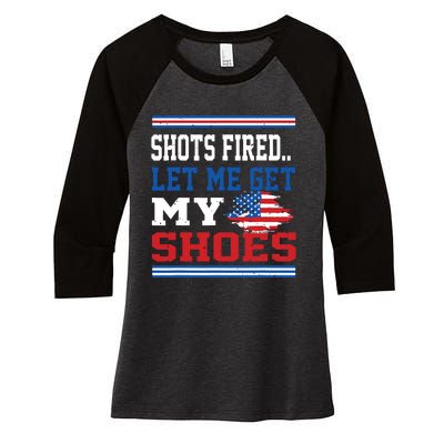 Shots Fired Let Me Get My Shoes Women's Tri-Blend 3/4-Sleeve Raglan Shirt