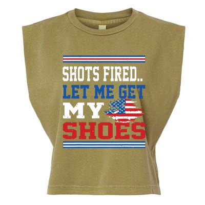 Shots Fired Let Me Get My Shoes Garment-Dyed Women's Muscle Tee